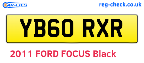 YB60RXR are the vehicle registration plates.