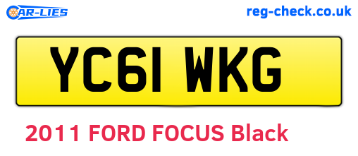 YC61WKG are the vehicle registration plates.