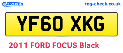 YF60XKG are the vehicle registration plates.