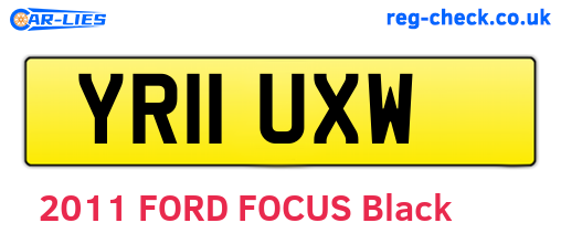 YR11UXW are the vehicle registration plates.
