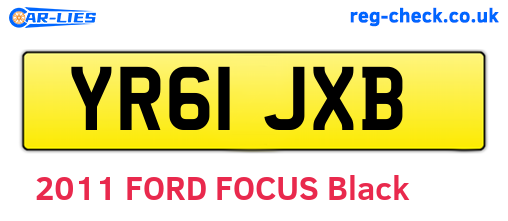 YR61JXB are the vehicle registration plates.