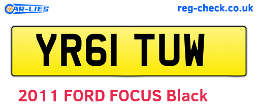 YR61TUW are the vehicle registration plates.