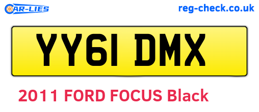 YY61DMX are the vehicle registration plates.