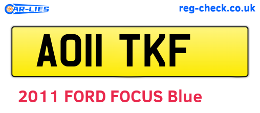 AO11TKF are the vehicle registration plates.