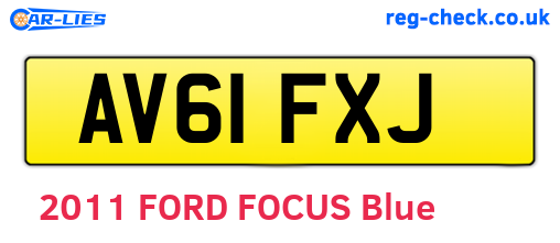 AV61FXJ are the vehicle registration plates.