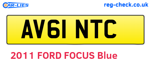 AV61NTC are the vehicle registration plates.