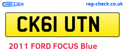 CK61UTN are the vehicle registration plates.