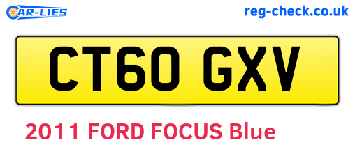 CT60GXV are the vehicle registration plates.
