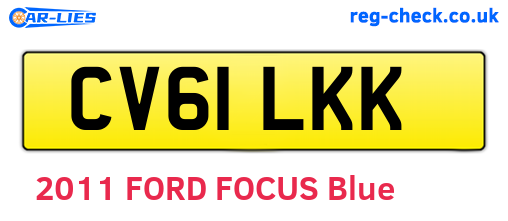 CV61LKK are the vehicle registration plates.