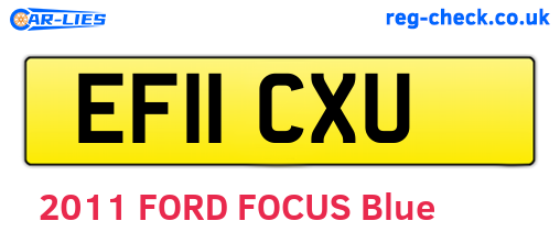 EF11CXU are the vehicle registration plates.