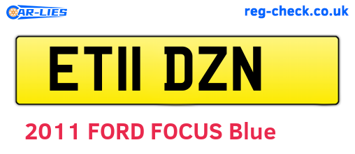 ET11DZN are the vehicle registration plates.