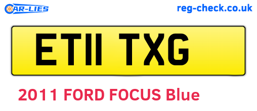 ET11TXG are the vehicle registration plates.