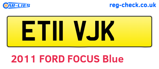 ET11VJK are the vehicle registration plates.