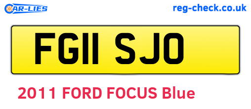 FG11SJO are the vehicle registration plates.
