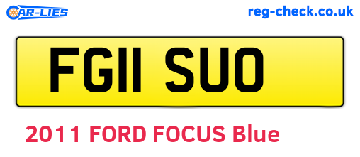 FG11SUO are the vehicle registration plates.