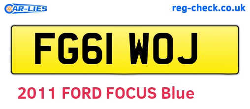 FG61WOJ are the vehicle registration plates.