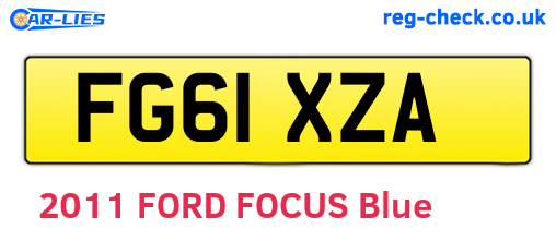 FG61XZA are the vehicle registration plates.