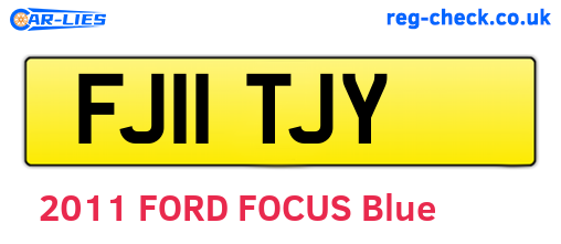 FJ11TJY are the vehicle registration plates.