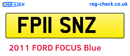 FP11SNZ are the vehicle registration plates.