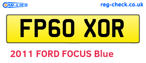 FP60XOR are the vehicle registration plates.