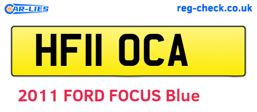 HF11OCA are the vehicle registration plates.
