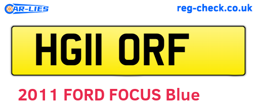 HG11ORF are the vehicle registration plates.