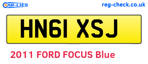 HN61XSJ are the vehicle registration plates.