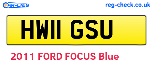 HW11GSU are the vehicle registration plates.