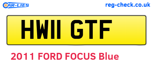 HW11GTF are the vehicle registration plates.