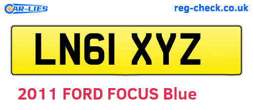 LN61XYZ are the vehicle registration plates.