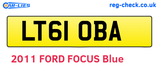 LT61OBA are the vehicle registration plates.