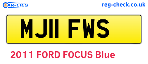 MJ11FWS are the vehicle registration plates.