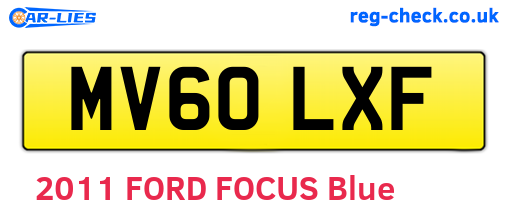 MV60LXF are the vehicle registration plates.