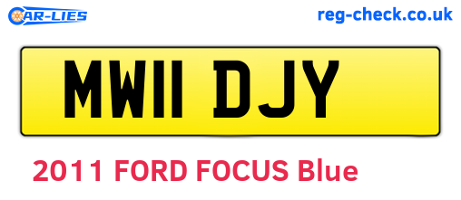 MW11DJY are the vehicle registration plates.