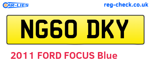 NG60DKY are the vehicle registration plates.