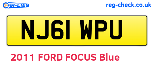 NJ61WPU are the vehicle registration plates.
