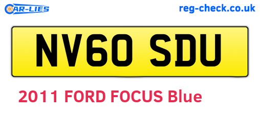 NV60SDU are the vehicle registration plates.