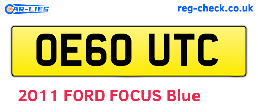 OE60UTC are the vehicle registration plates.