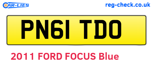PN61TDO are the vehicle registration plates.