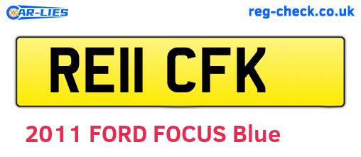 RE11CFK are the vehicle registration plates.