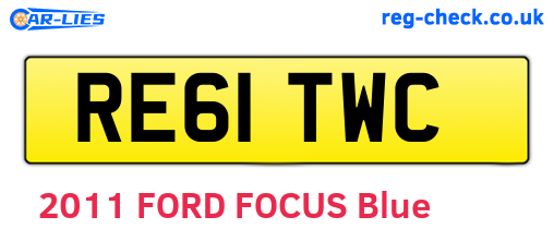 RE61TWC are the vehicle registration plates.