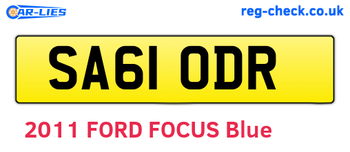 SA61ODR are the vehicle registration plates.