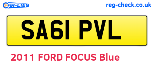 SA61PVL are the vehicle registration plates.