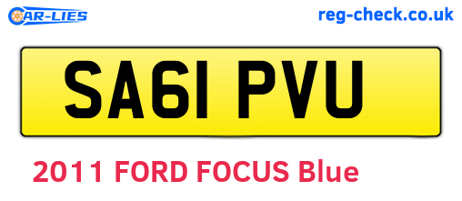 SA61PVU are the vehicle registration plates.
