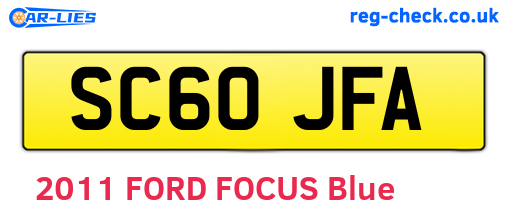 SC60JFA are the vehicle registration plates.