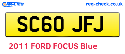 SC60JFJ are the vehicle registration plates.