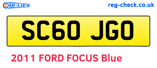 SC60JGO are the vehicle registration plates.