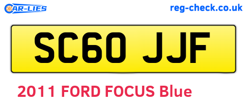 SC60JJF are the vehicle registration plates.