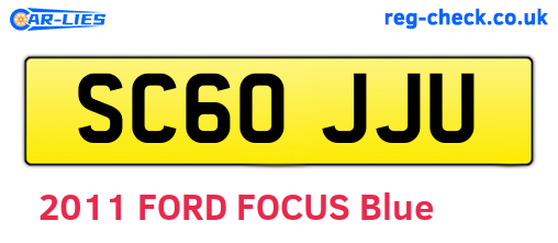 SC60JJU are the vehicle registration plates.