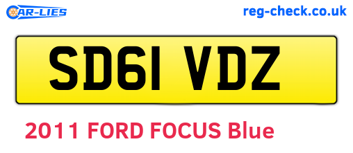 SD61VDZ are the vehicle registration plates.